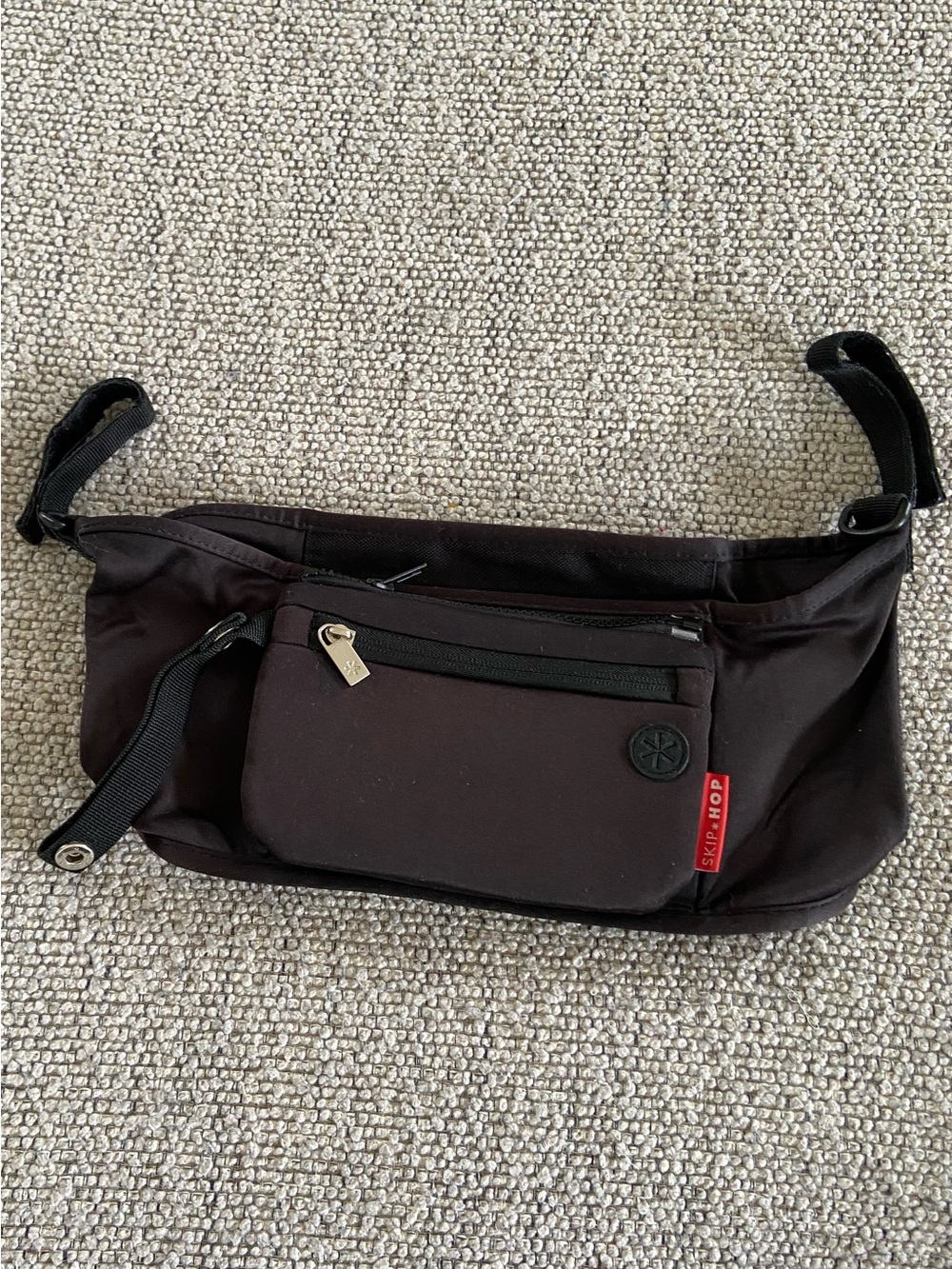 2/$10 - Skip Hop Black Belt Bag with Front Zip Pocket